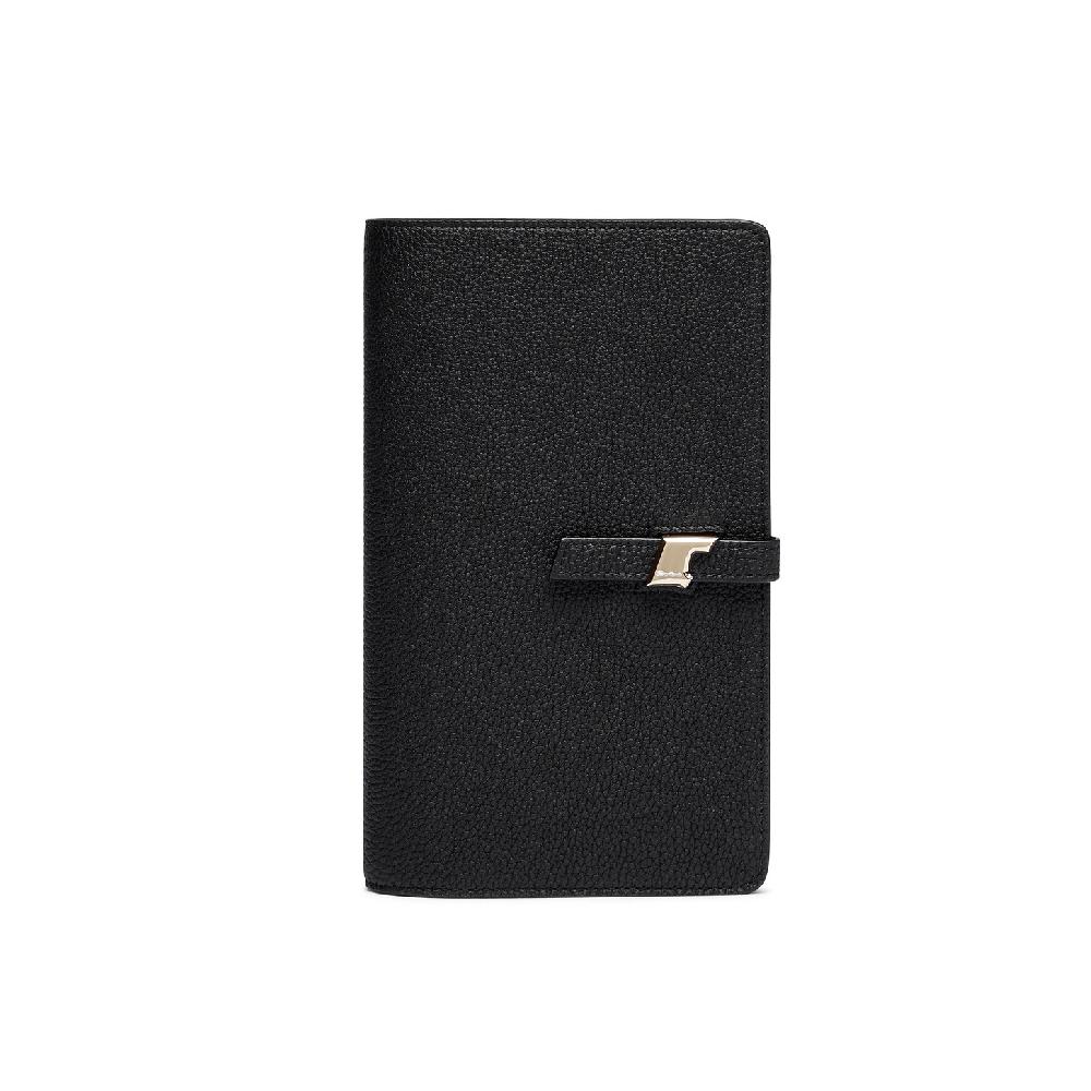 Santoni Porta documenti in pelle nera