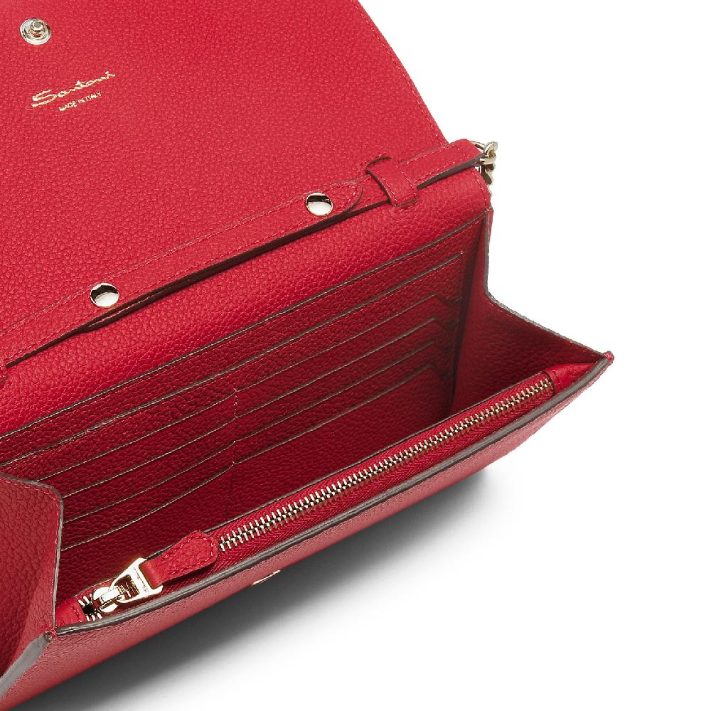 Santoni Borsa a tracolla in pelle rossa Promozione Limitata
