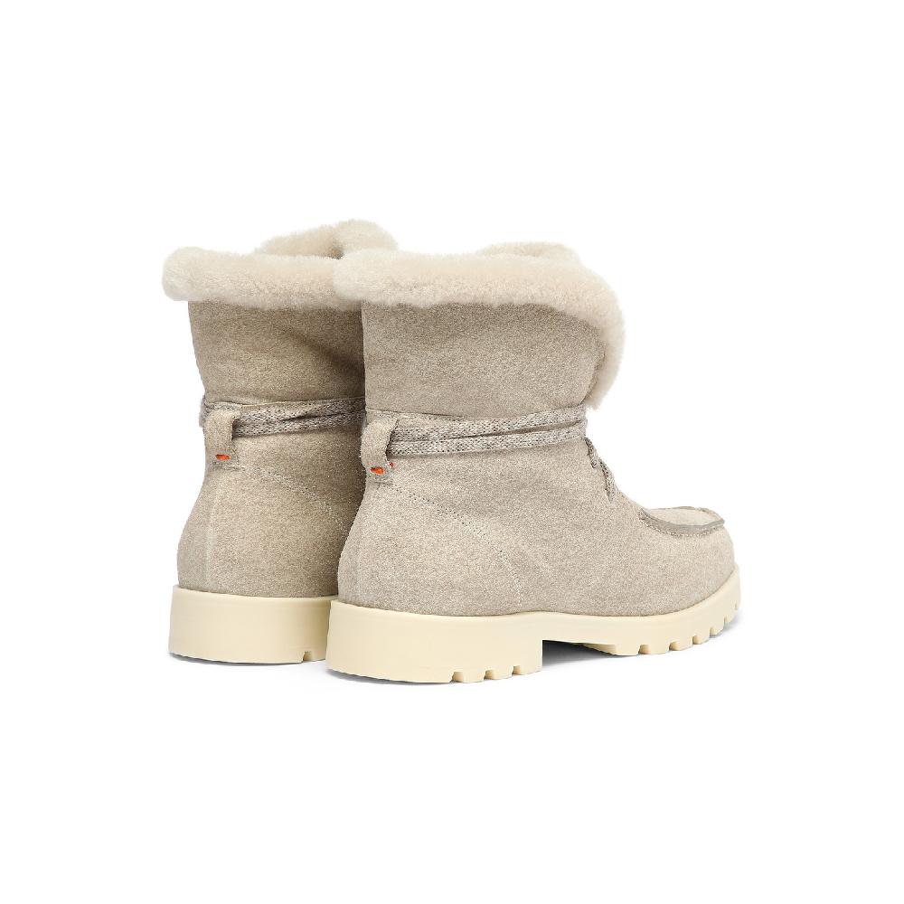 Santoni Stivaletto con pelliccia da donna in suede beige Affare Del Giorno