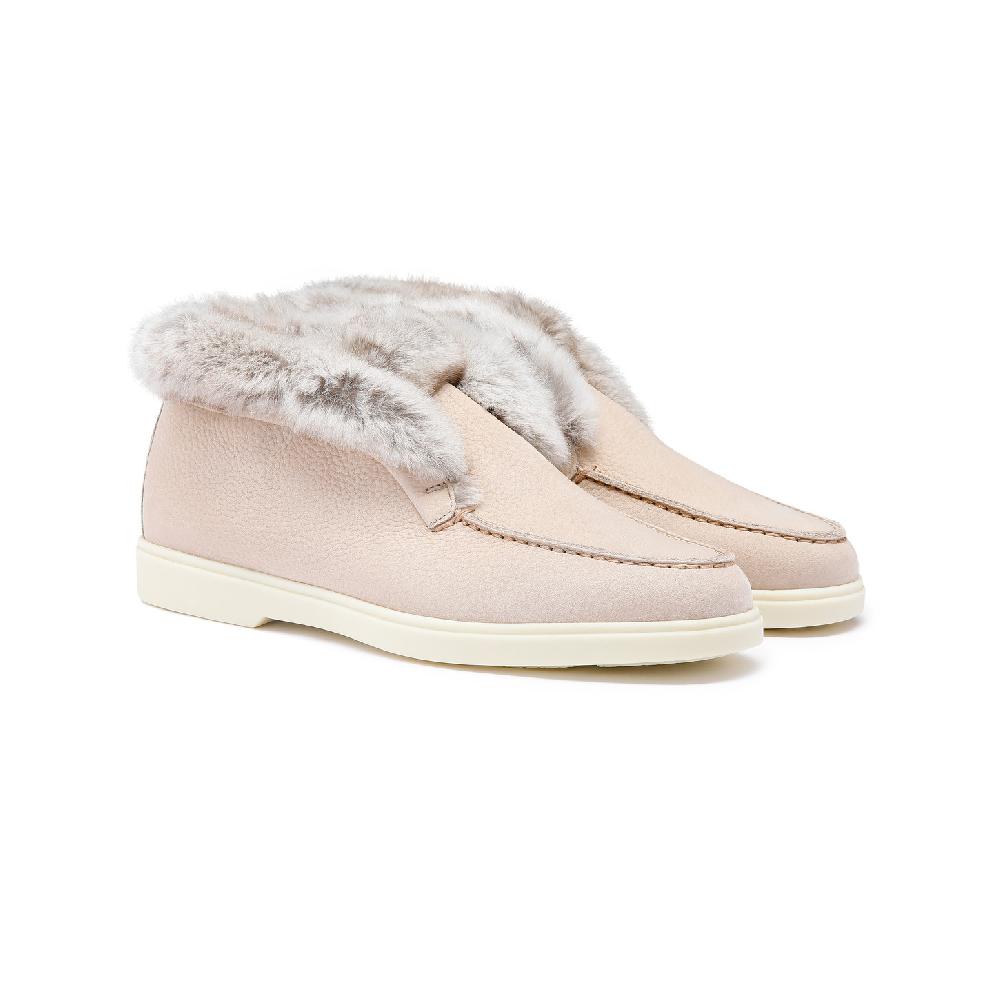 Santoni Stivaletto desert da donna in nabuk rosa Sottocosto