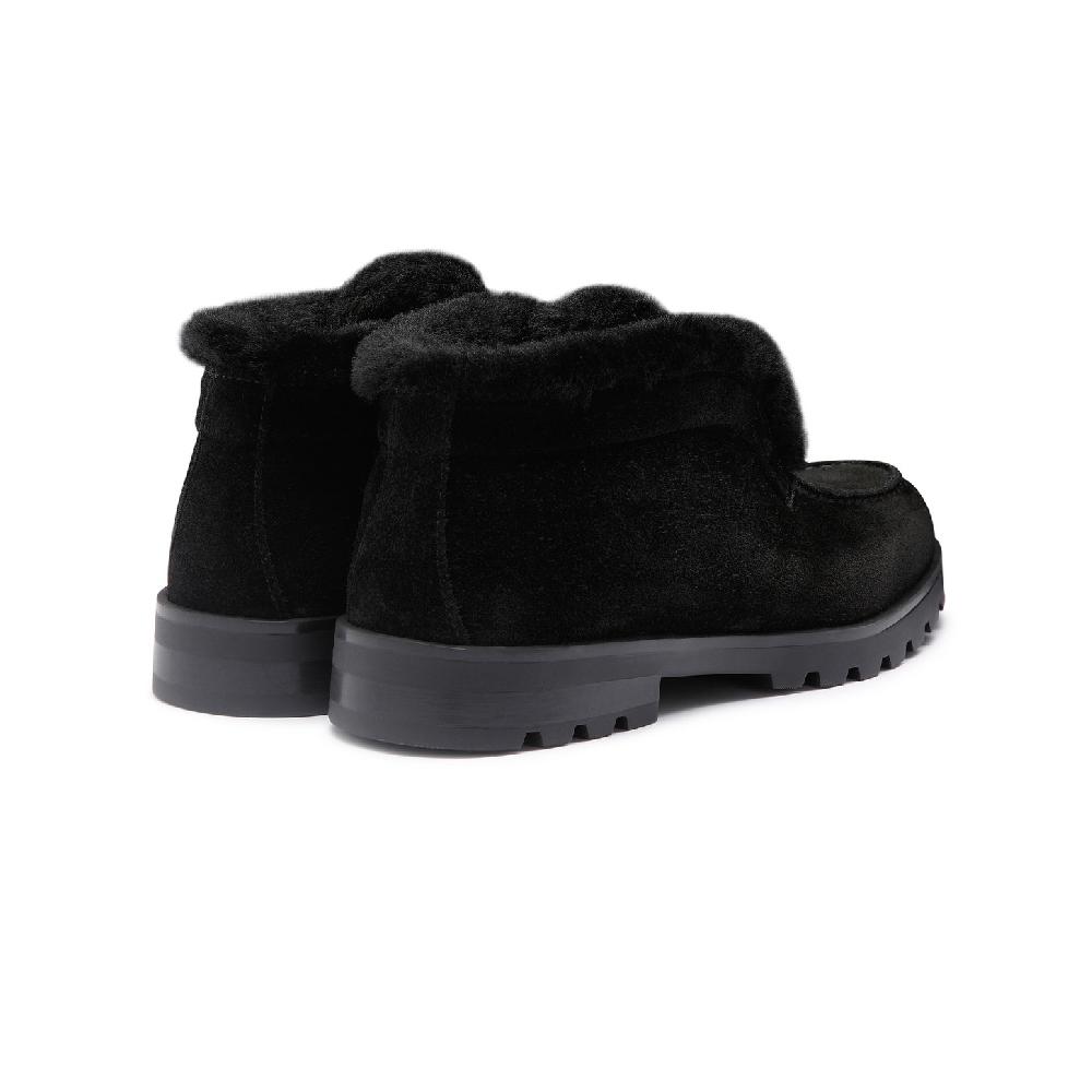 Santoni Stivaletto desert con pelliccia da donna in suede nero Convenienza