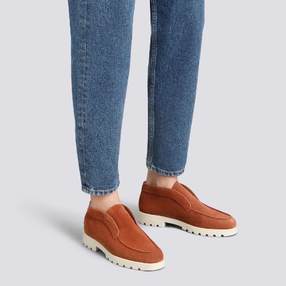 Santoni Stivaletto desert da donna in suede arancione Presa