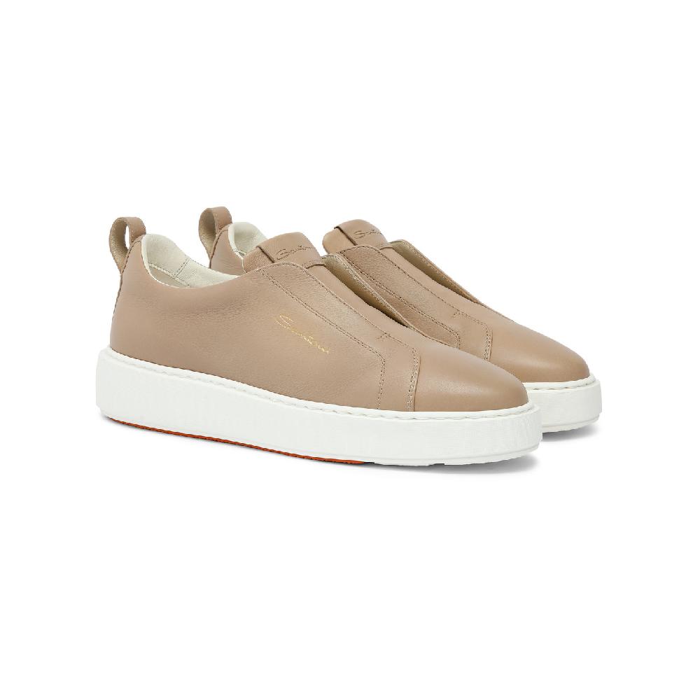 Santoni Sneaker slip-on da donna in pelle rosa Sconto