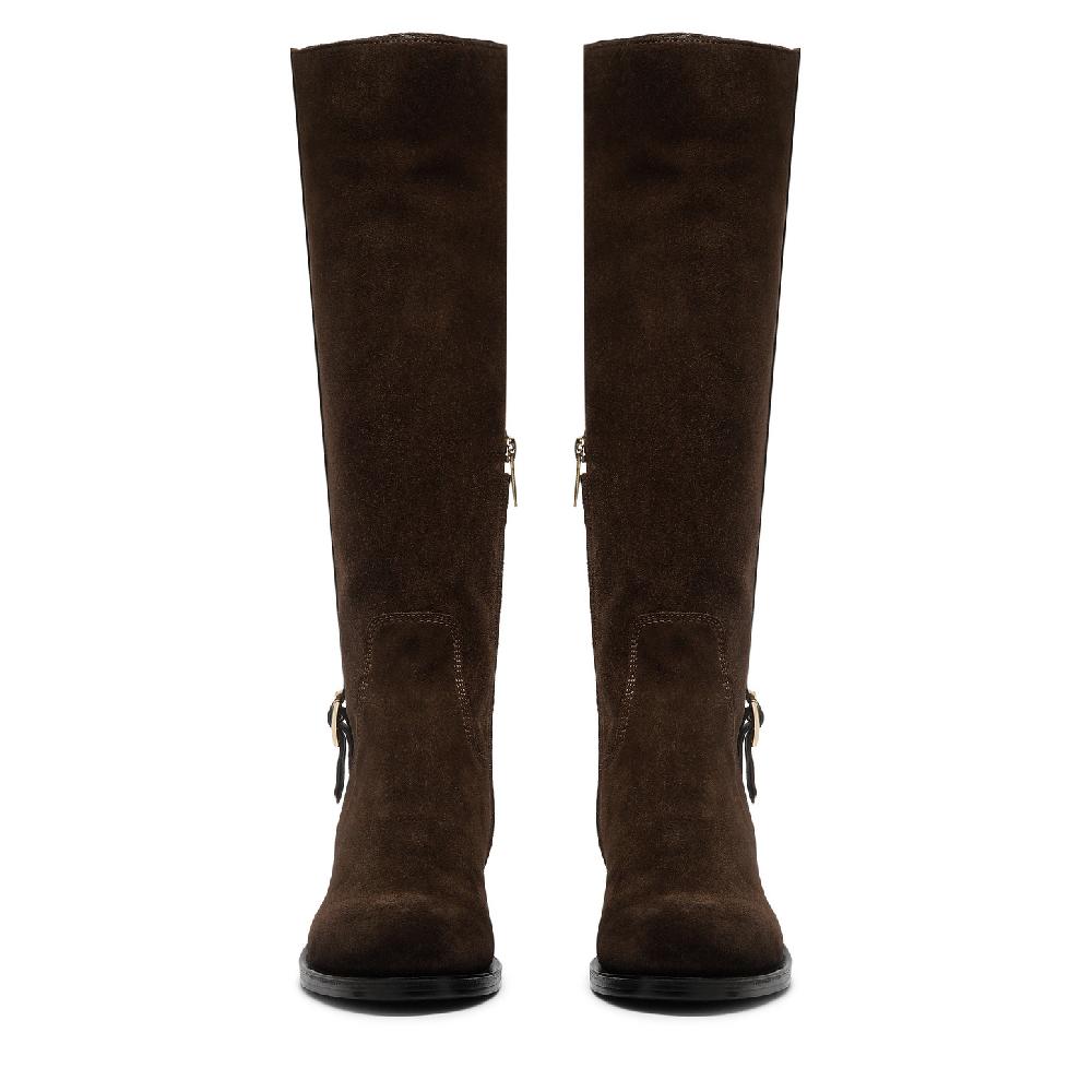 Santoni Stivale da donna in suede testa di moro In Vendita
