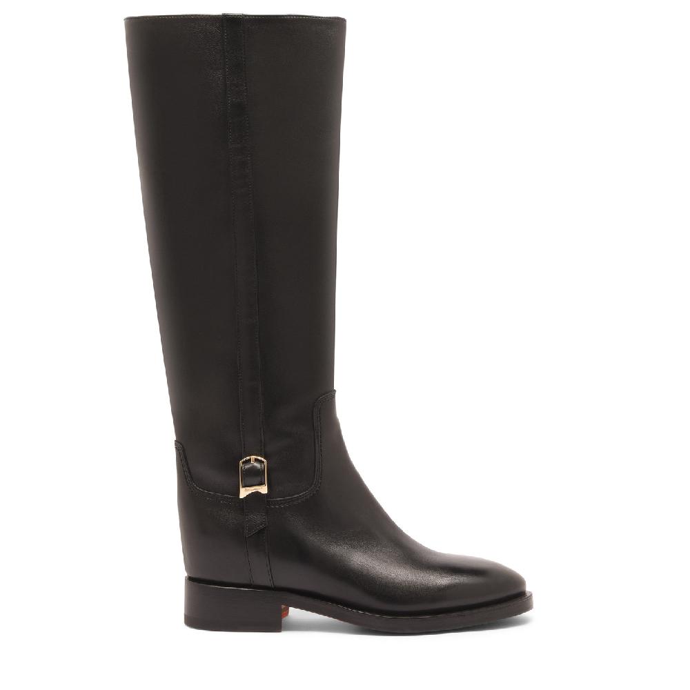 Santoni Stivale da donna in pelle nera
