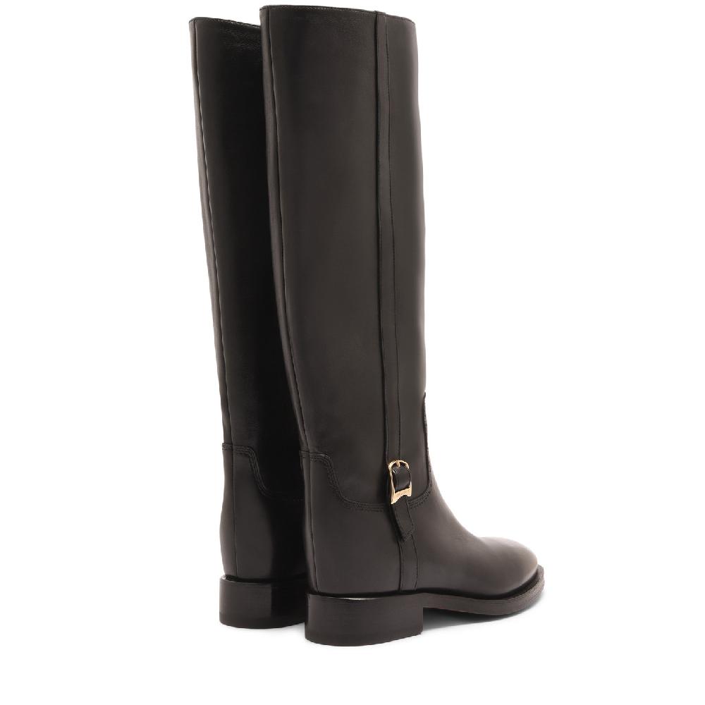 Santoni Stivale da donna in pelle nera Saldi