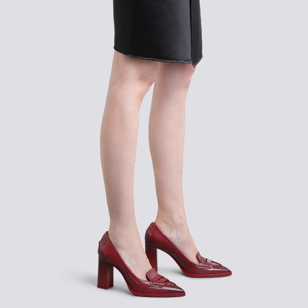 Santoni Décolletés tacco alto da donna in pelle rossa Offerte