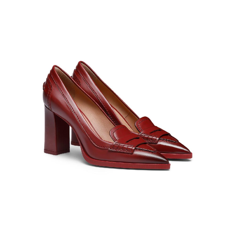 Santoni Décolletés tacco alto da donna in pelle rossa Offerte