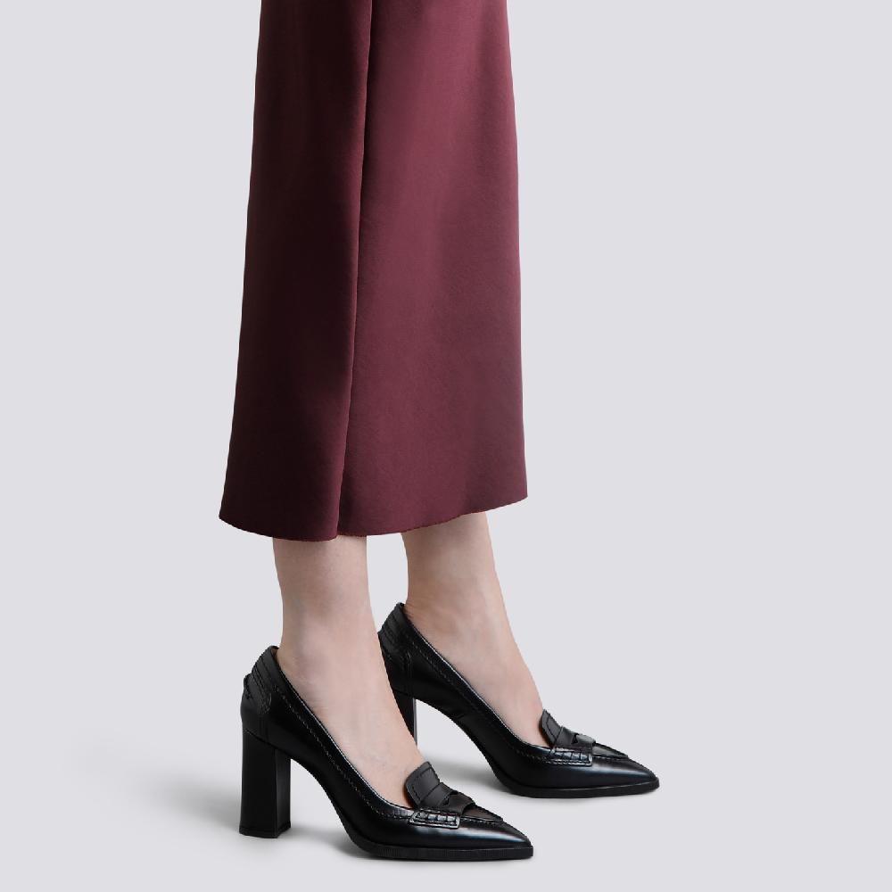 Santoni Décolletés tacco alto da donna in pelle nera Hotsell