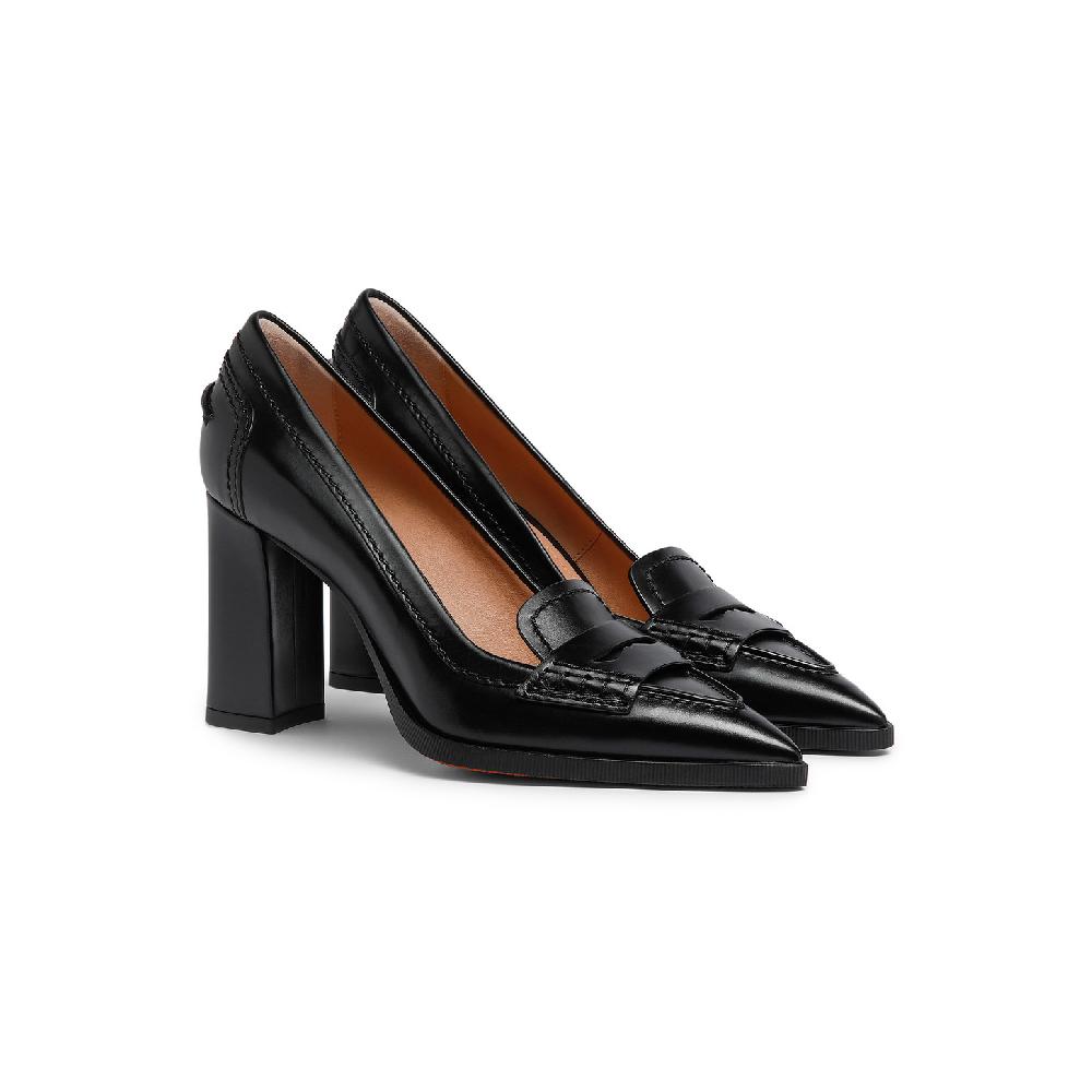 Santoni Décolletés tacco alto da donna in pelle nera Hotsell