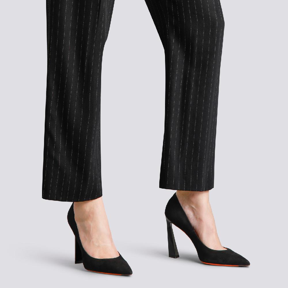 Santoni Décolletés tacco alto da donna in suede nero Vendita Calda