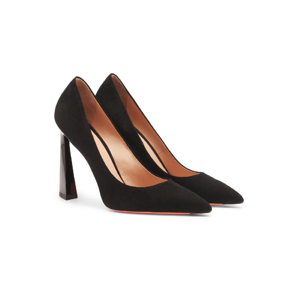Santoni Décolletés tacco alto da donna in suede nero Vendita Calda
