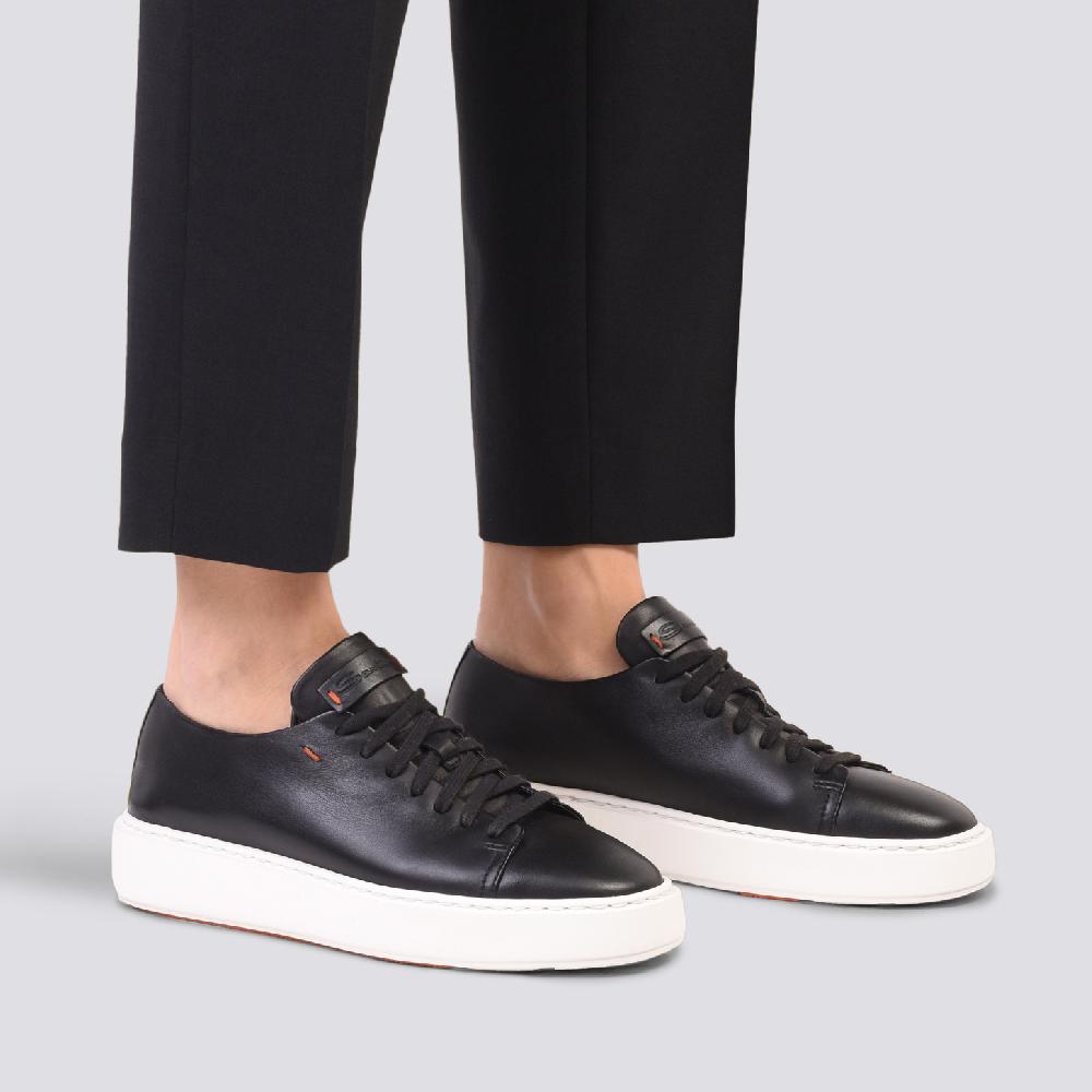 Santoni Sneaker da donna in pelle nera Vendita Economica
