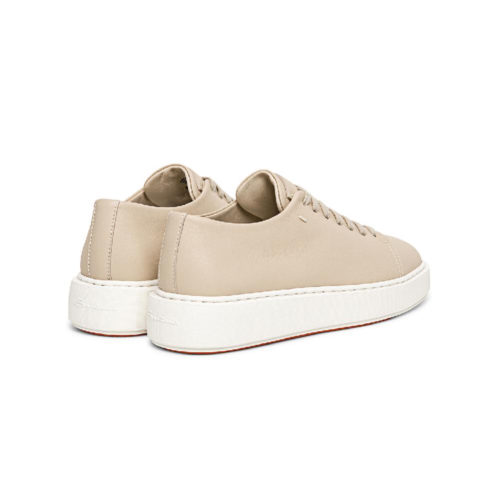 Santoni Sneaker da donna in pelle beige Saldi Di Fabbrica