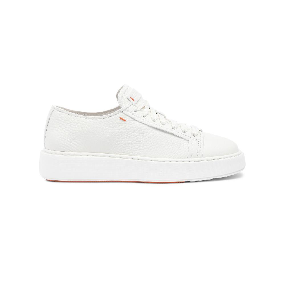 Santoni Sneaker da donna in pelle bottalata bianca