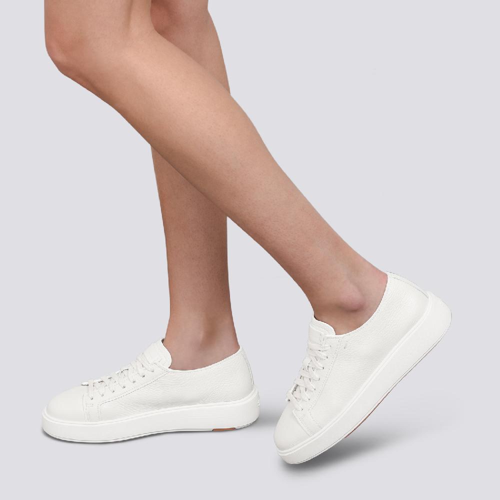 Santoni Sneaker da donna in pelle bottalata bianca I Più Venduti