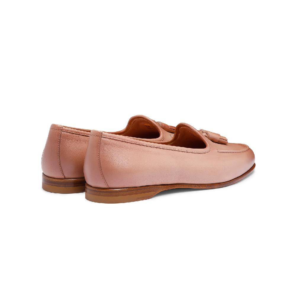 Santoni Mocassino Andrea con nappe da donna in pelle rosa In Saldo