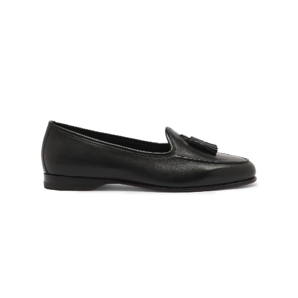 Santoni Mocassino Andrea con nappe da donna in pelle nera