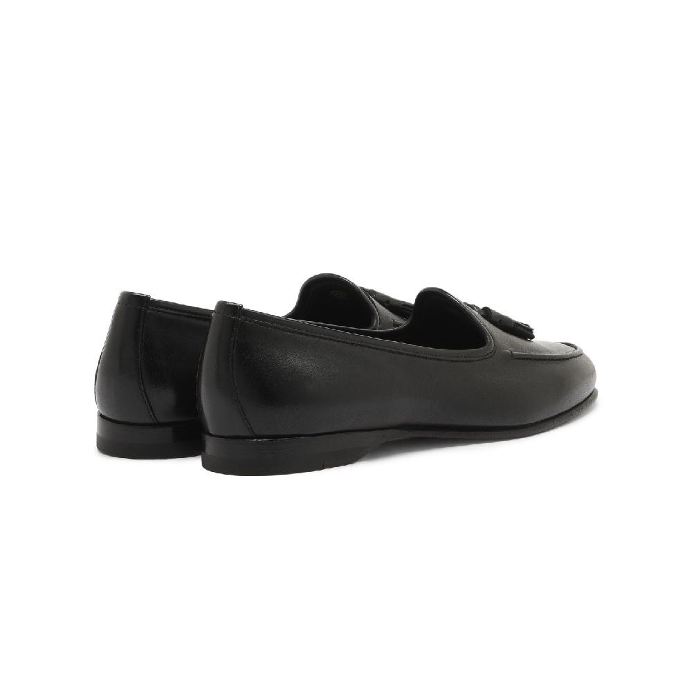 Santoni Mocassino Andrea con nappe da donna in pelle nera Nuova