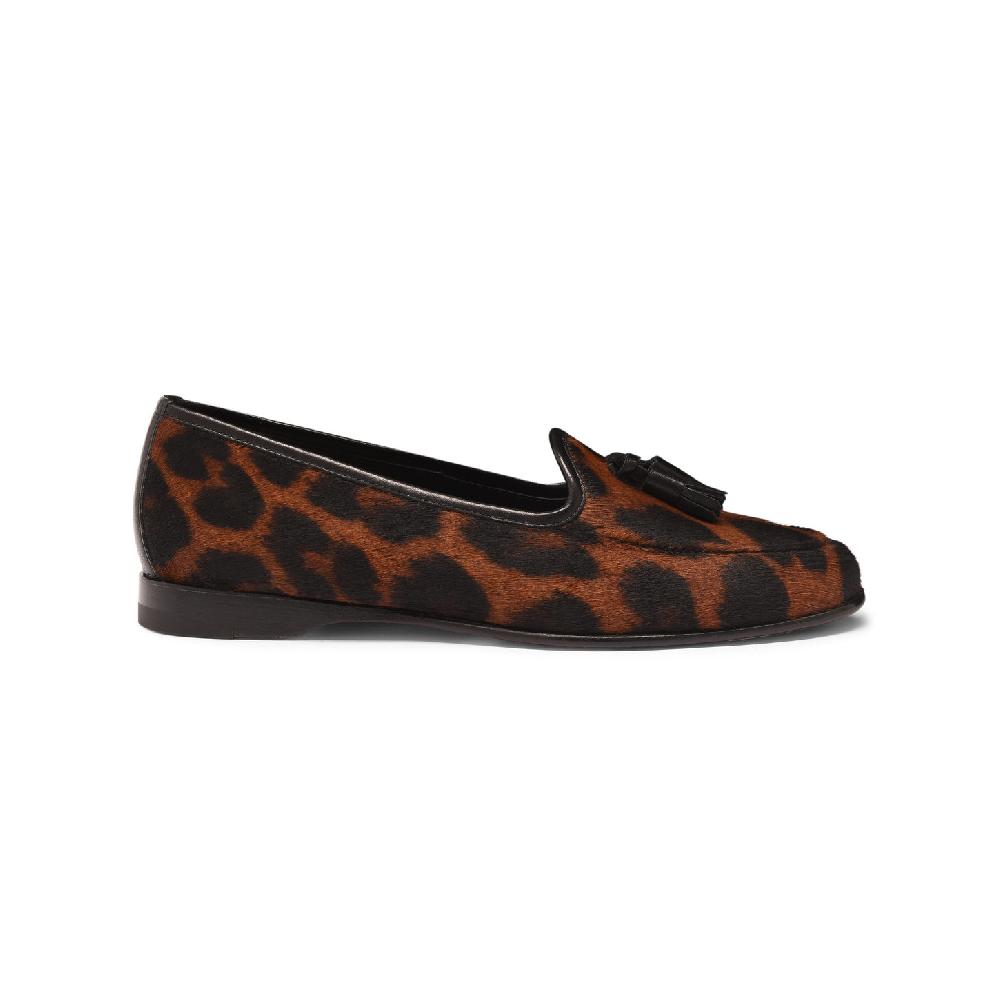 Santoni Mocassino Andrea con nappe da donna in cavallino animalier