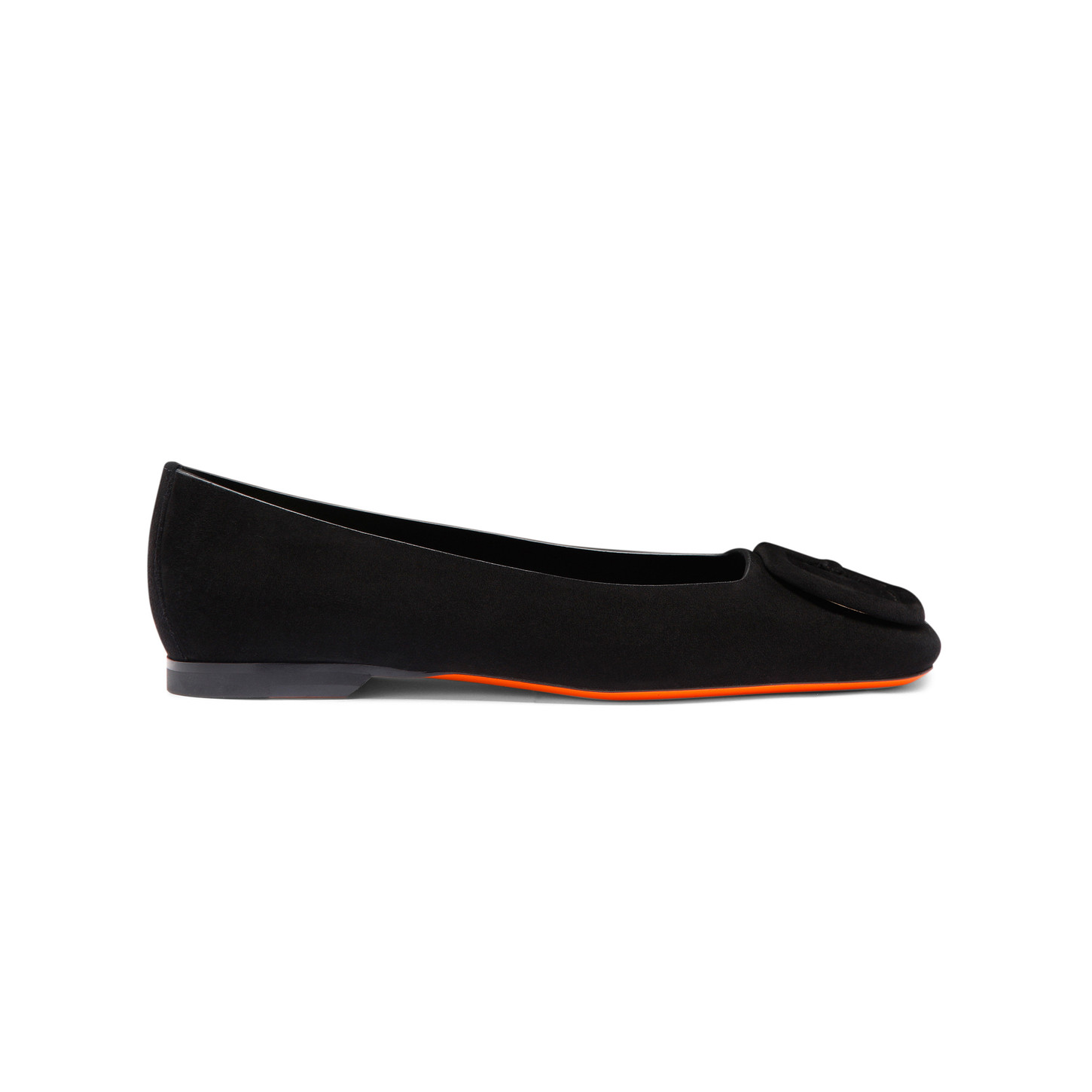 Santoni Ballerina da donna in suede nero