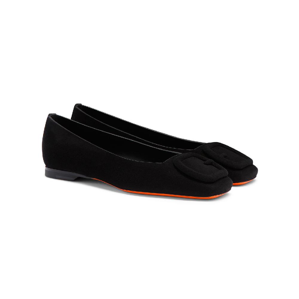 Santoni Ballerina da donna in suede nero 2025
