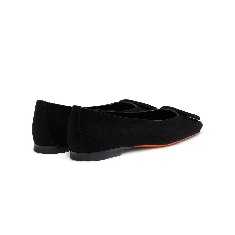 Santoni Ballerina da donna in suede nero 2025