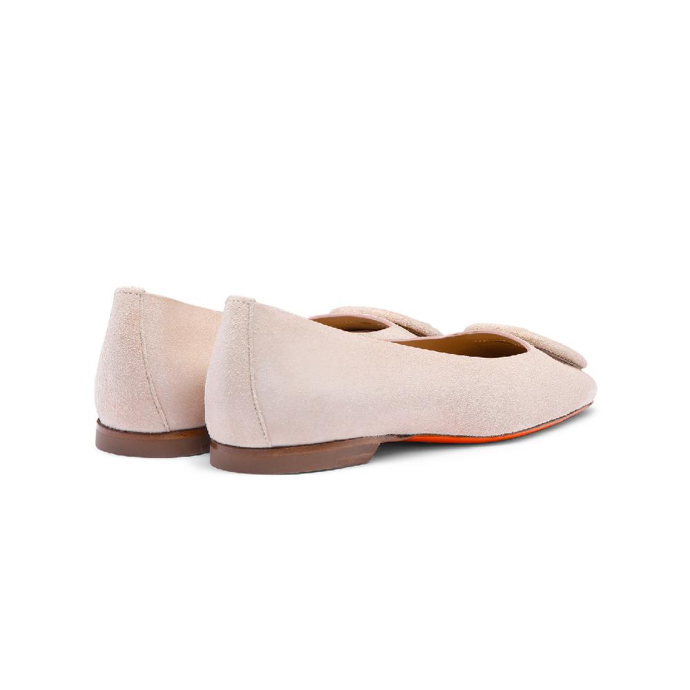 Santoni Ballerina da donna in suede rosa Italy