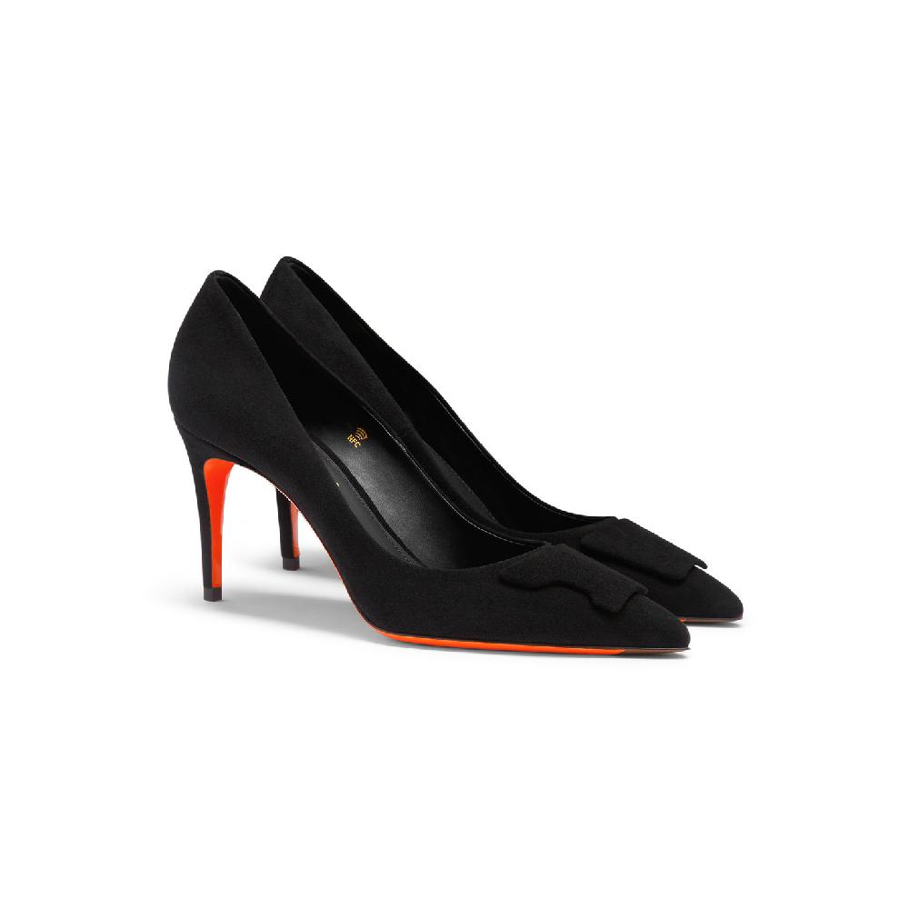Santoni Décolletés tacco alto Santoni Sibille da donna in suede nero In Linea
