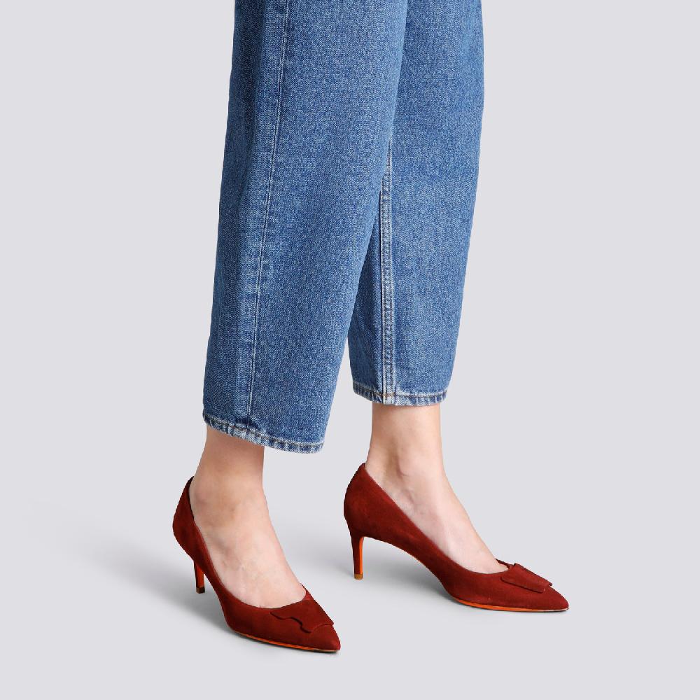 Santoni Décolletés tacco medio Santoni Sibille da donna in suede bordeaux Qualità