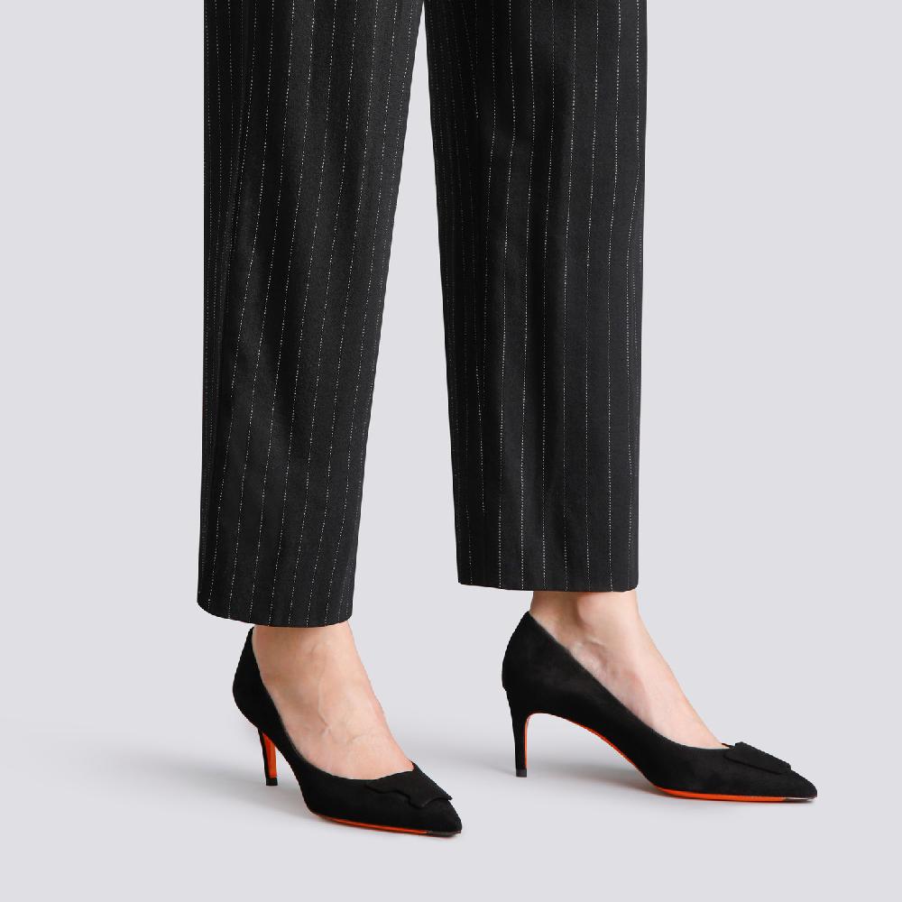 Santoni Décolletés tacco medio Santoni Sibille da donna in suede nero Vendita