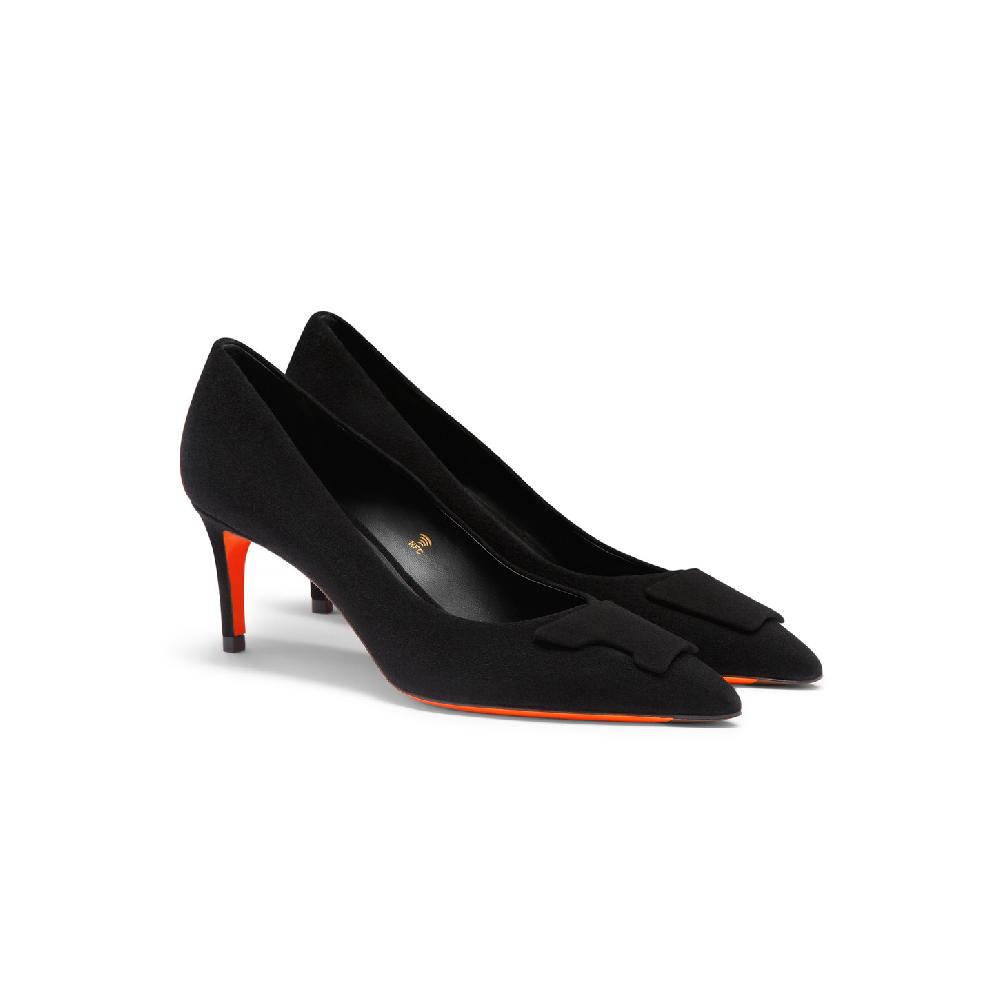 Santoni Décolletés tacco medio Santoni Sibille da donna in suede nero Vendita