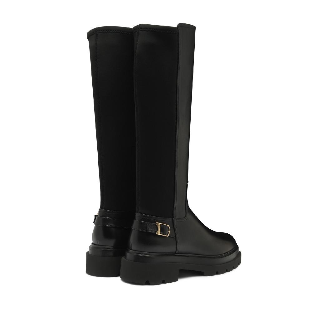 Santoni Stivale da donna in pelle nera Promozione
