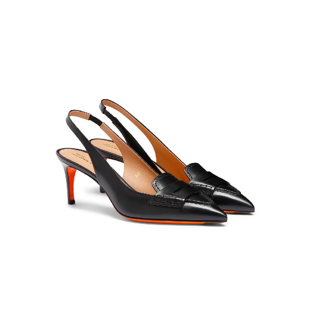 Santoni Décolletés tacco medio da donna in pelle nera Acquista Ora