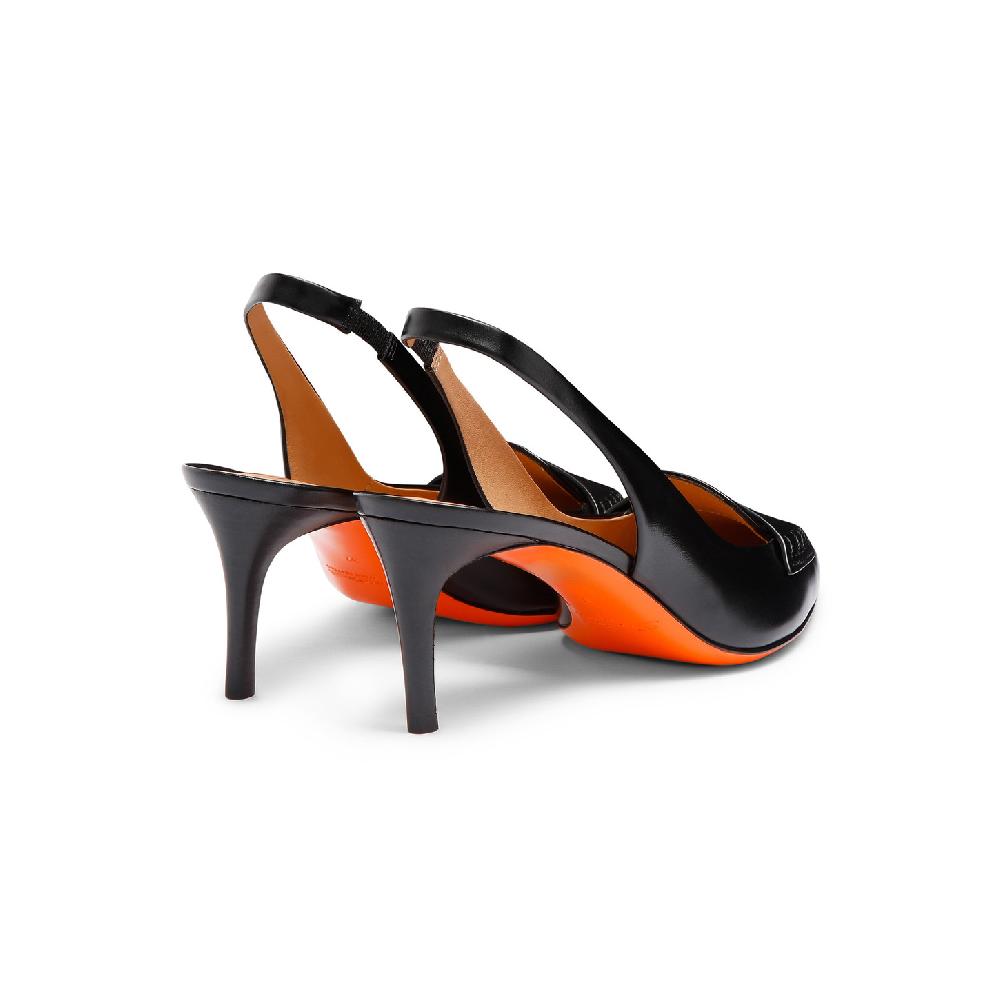 Santoni Décolletés tacco medio da donna in pelle nera Acquista Ora