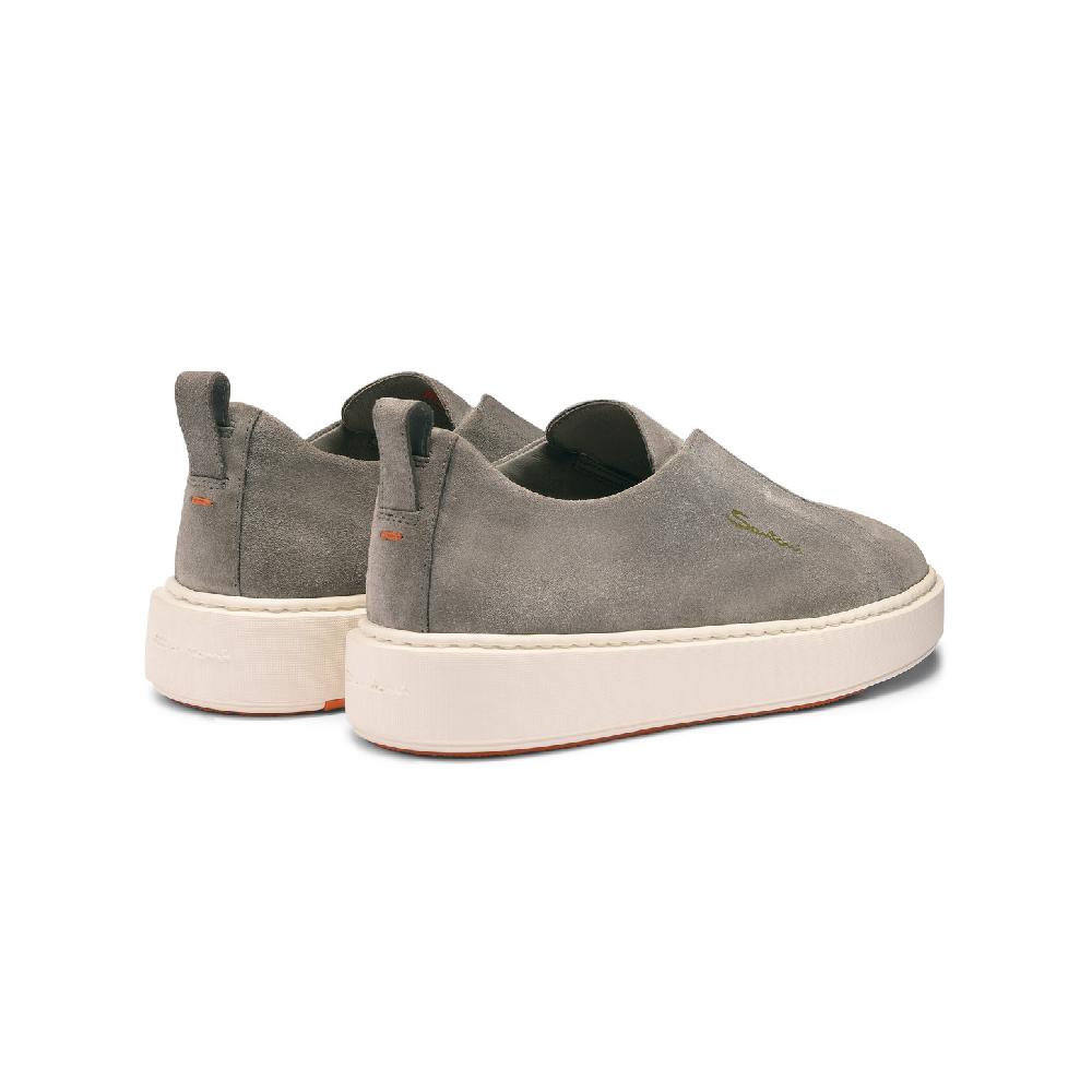 Santoni Sneaker slip-on da donna in suede grigio Consegna Veloce