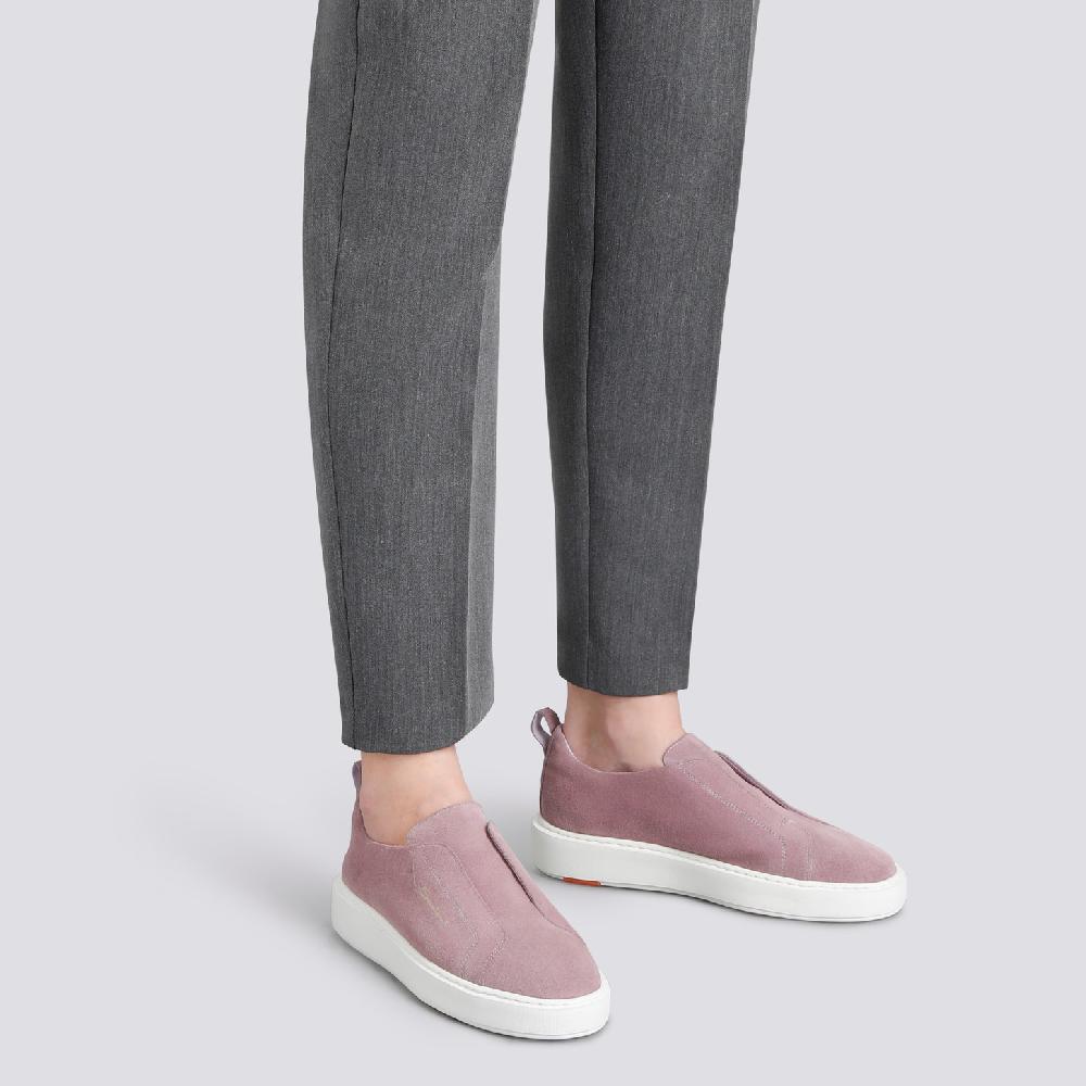 Santoni Sneaker slip-on da donna in suede rosa Promozione Limitata