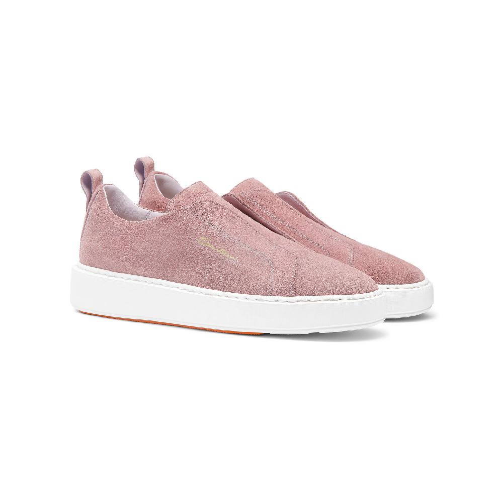 Santoni Sneaker slip-on da donna in suede rosa Promozione Limitata