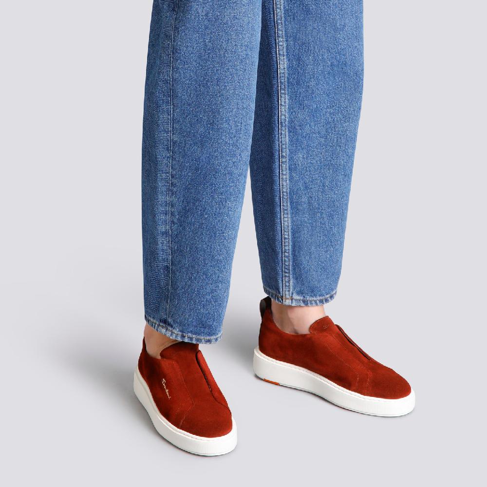 Santoni Sneaker slip-on da donna in suede bordeaux Fino Al -60%