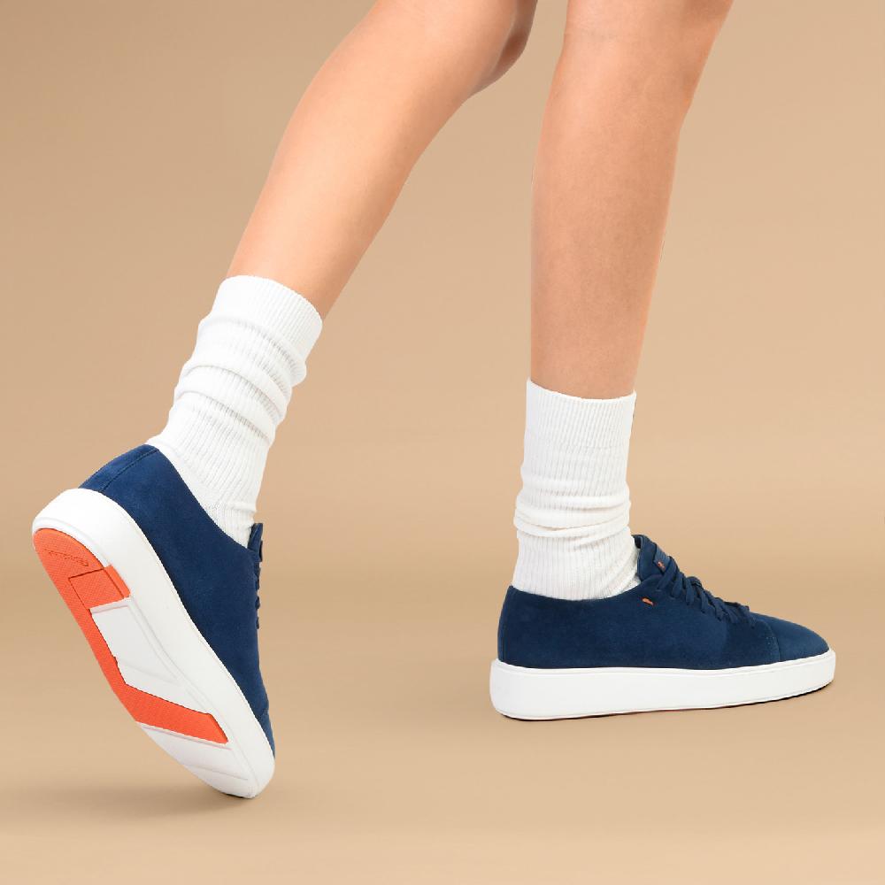 Santoni Sneaker da donna in suede blu Vendita