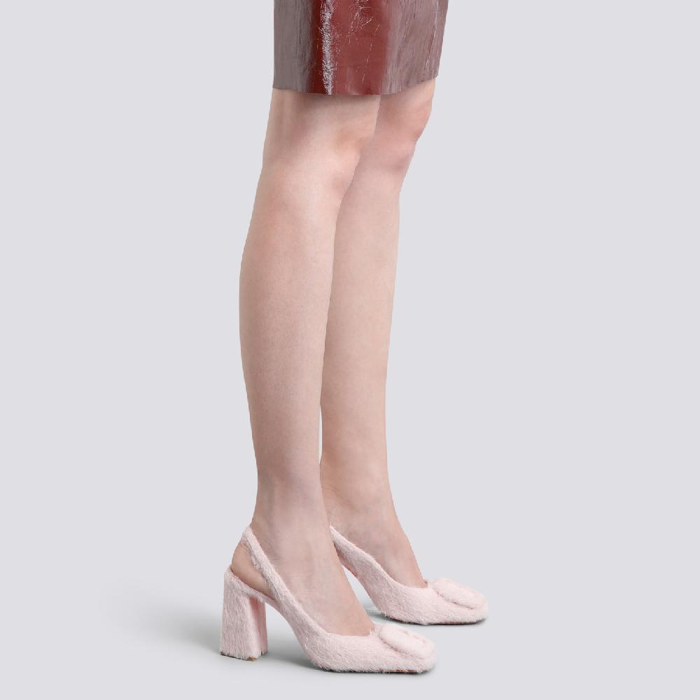 Santoni Décolletés tacco alto da donna in lana rosa Convenienza