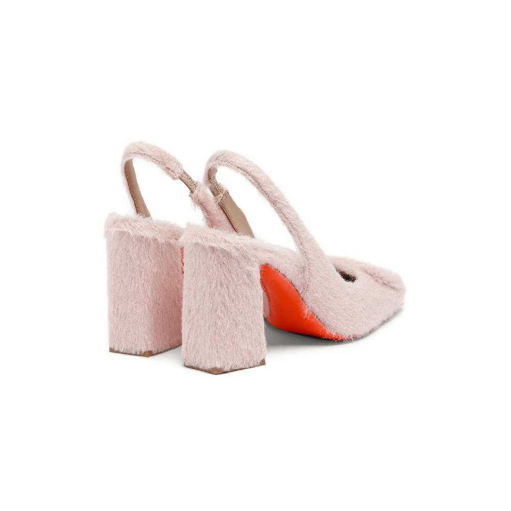 Santoni Décolletés tacco alto da donna in lana rosa Convenienza