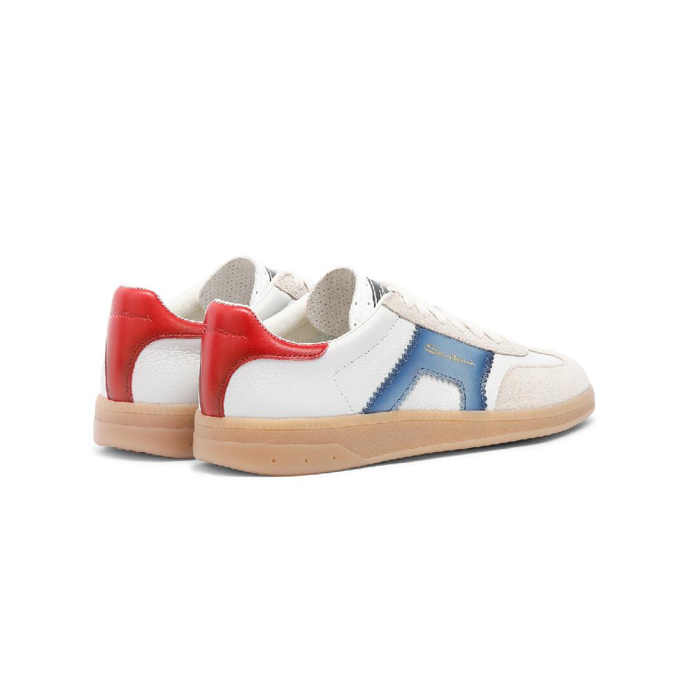 Santoni DBS Oly sneaker da donna in pelle e suede bianco blu e rosso Online