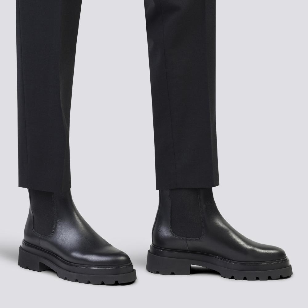 Santoni Stivaletto chelsea da donna in pelle nera In Vendita