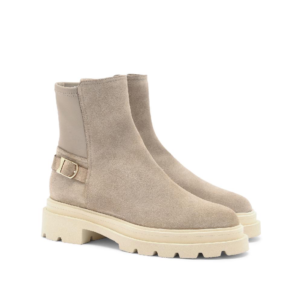 Santoni Stivaletto da donna in suede beige Saldi