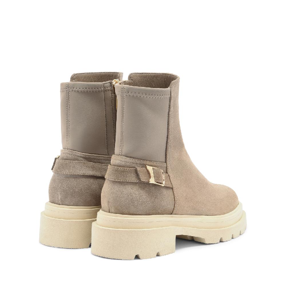 Santoni Stivaletto da donna in suede beige Saldi