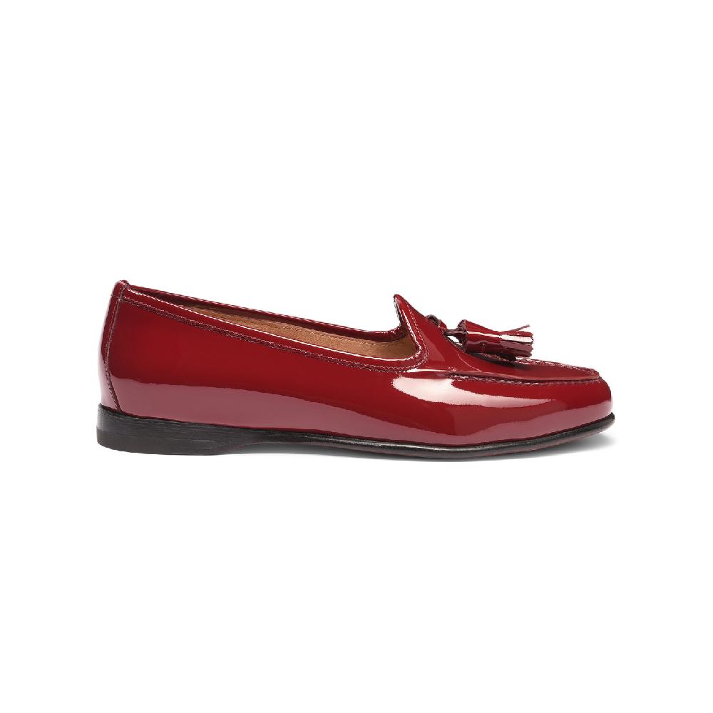 Santoni Mocassino Andrea con nappe da donna in vernice rossa Vendita Economica