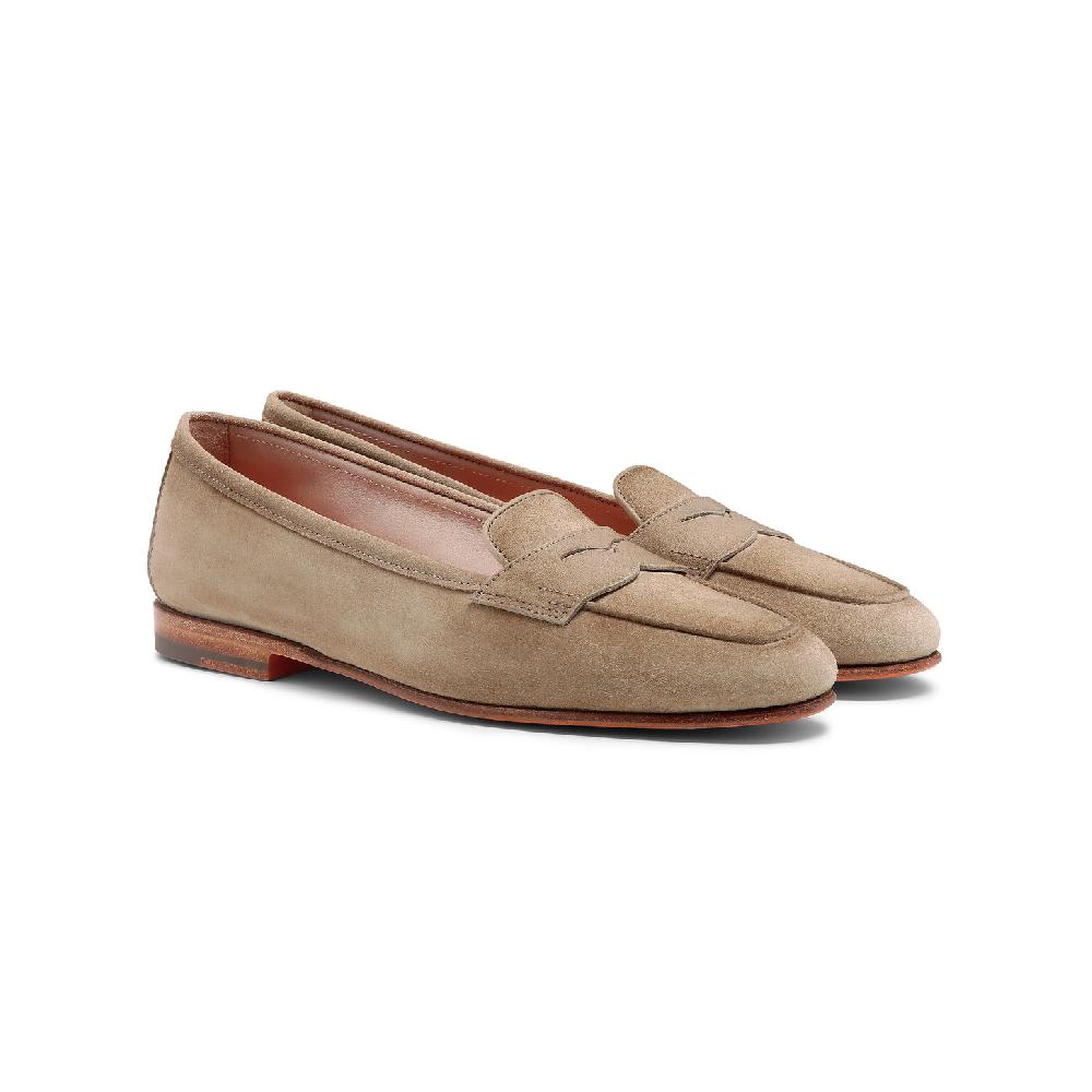 Santoni Mocassino Carla da donna in suede beige Vendite Flash