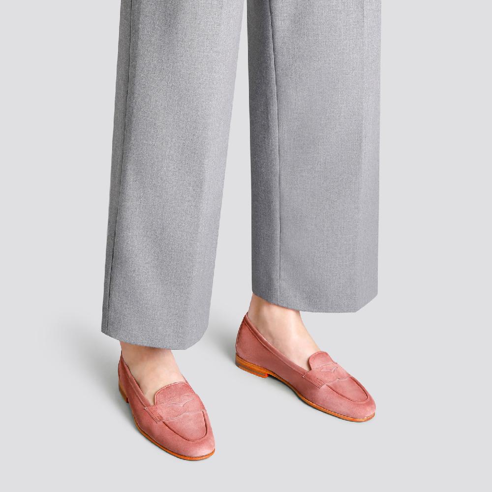 Santoni Mocassino Carla da donna in suede rosa Negozio