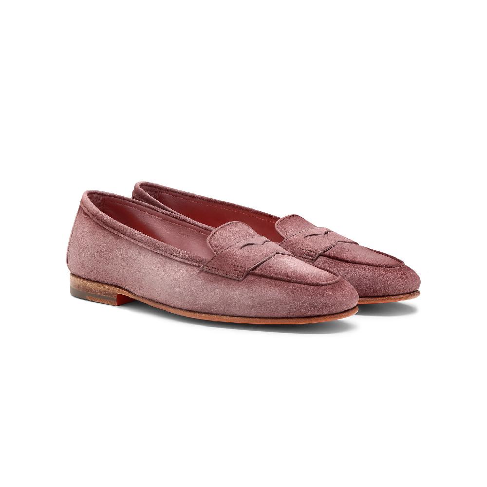 Santoni Mocassino Carla da donna in suede rosa Negozio